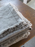 Custom Linen Tablecloth - Well Wrinkled Linen Tablecloth - Frayed Edge Tablecloth - Matching Linen Napkins - Washed Linen Tablecloth
