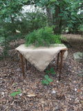 Burlap tablecloth with fringe
