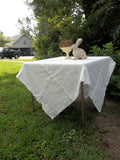 Custom Linen Tablecloth - Well Wrinkled Linen Tablecloth - Frayed Edge Tablecloth - Matching Linen Napkins - Washed Linen Tablecloth