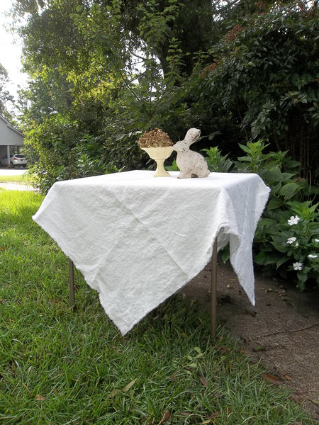 Custom Linen Tablecloth - Well Wrinkled Linen Tablecloth - Frayed Edge  Tablecloth - Matching Linen Napkins - Washed Linen Tablecloth