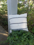 Custom Grain Sack Pillow - Blue Stripe Pillow Cover - Throw Pillows - Grain Sack Fabric - Decorative Pillow - French Country Farmhouse Pillows - Custom Sizes