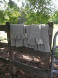 Ruffled Linen Bath Towels Sets -  Custom Ruffled Linen Towels -  Linen Bath Towels -  Linen Tea Towels