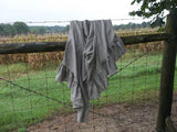 Ruffled Linen Throw - Linen Blanket - Natural Linen Afghan - Ruffled Linen Coverlet - French Country - Prairie Farmhouse - Linen Bedding