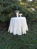 Floor Length Linen Tablecloth - Ruffled Tablecloth - Ruffled Linen Tablecloth - 90" Tablecloth - Wedding Decorations