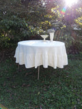 Floor Length Linen Tablecloth - Ruffled Tablecloth - Ruffled Linen Tablecloth - 90" Tablecloth - Wedding Decorations