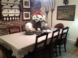 Slipcover Style Linen Tablecloth - Ruffled Tablecloth - Fitted Tablecloth - Table Slipcover - Custom  Linen Tablecloth - French Prairie Style Tablecloth